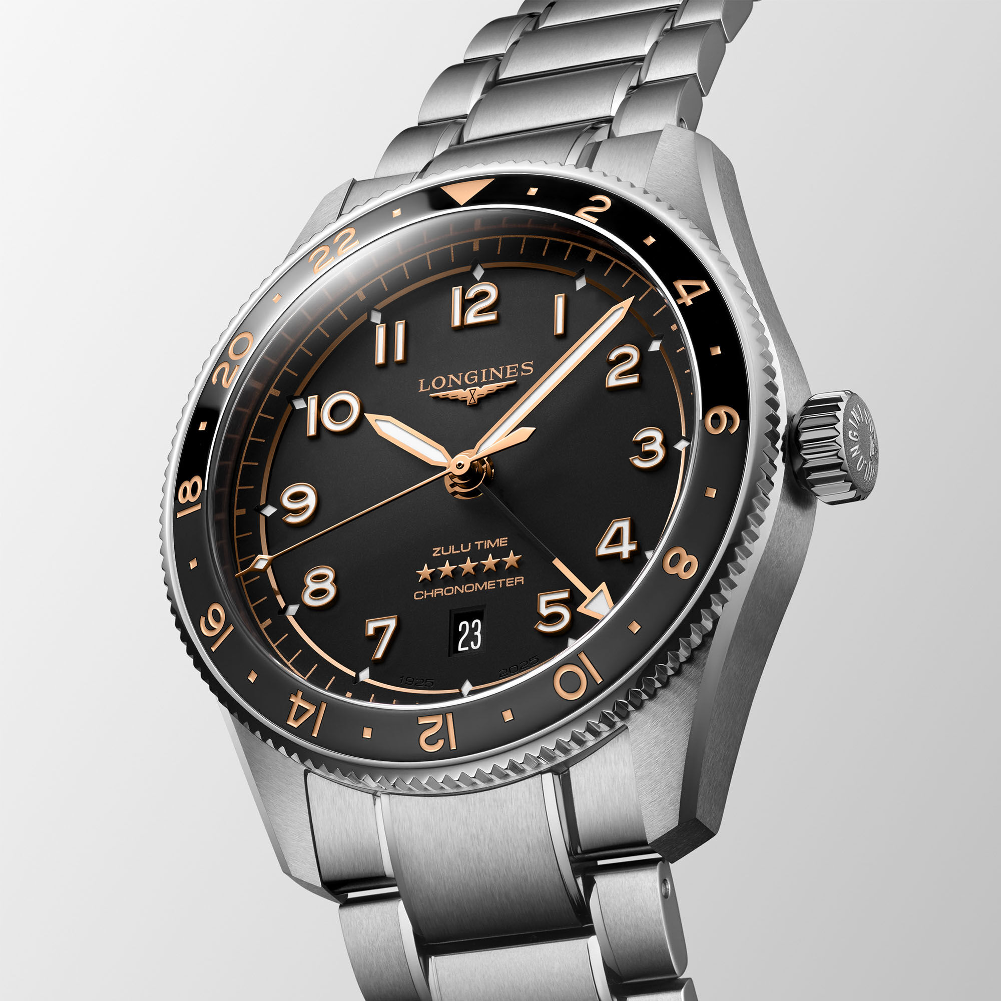 Longines Spirit Zulu Time Automatic GMT 42 mm Stainless Steel